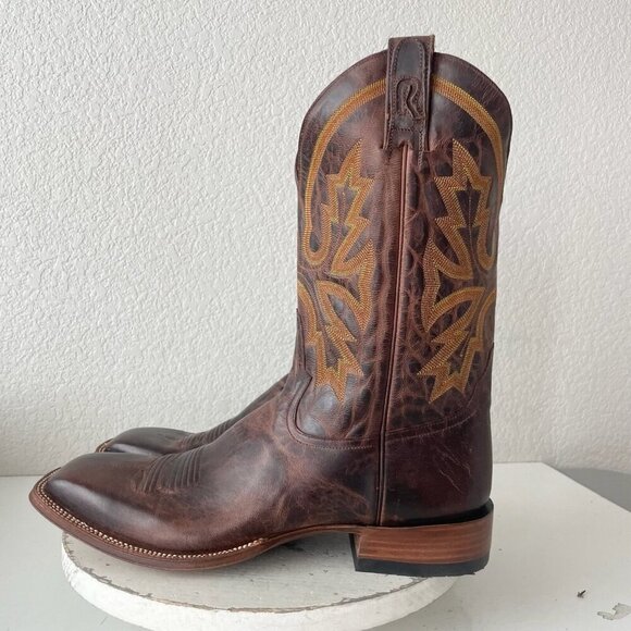 NEW Rod Patrick Mens Cowboy Boots 14.5A Perro Loco Brown Western Square Toe - Picture 4 of 13
